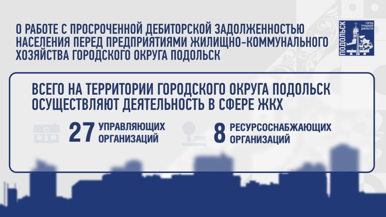 О работе с просроченной задолженностью населения перед предприятиями ЖКХ Подольска