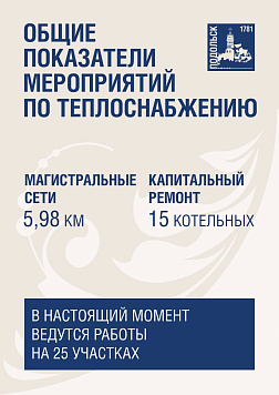 После окончания отопительного сезона в Подольске начнется масштабная модернизации системы теплоснабжения